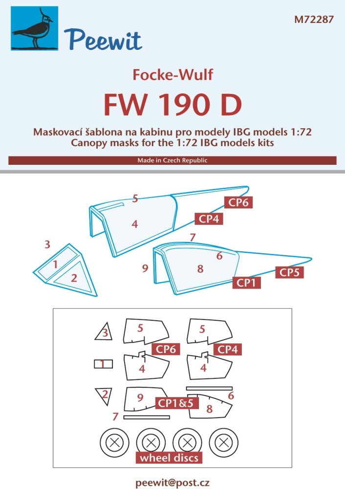 1/72 Canopy mask Focke Wulf Fw 190 D (IBG)