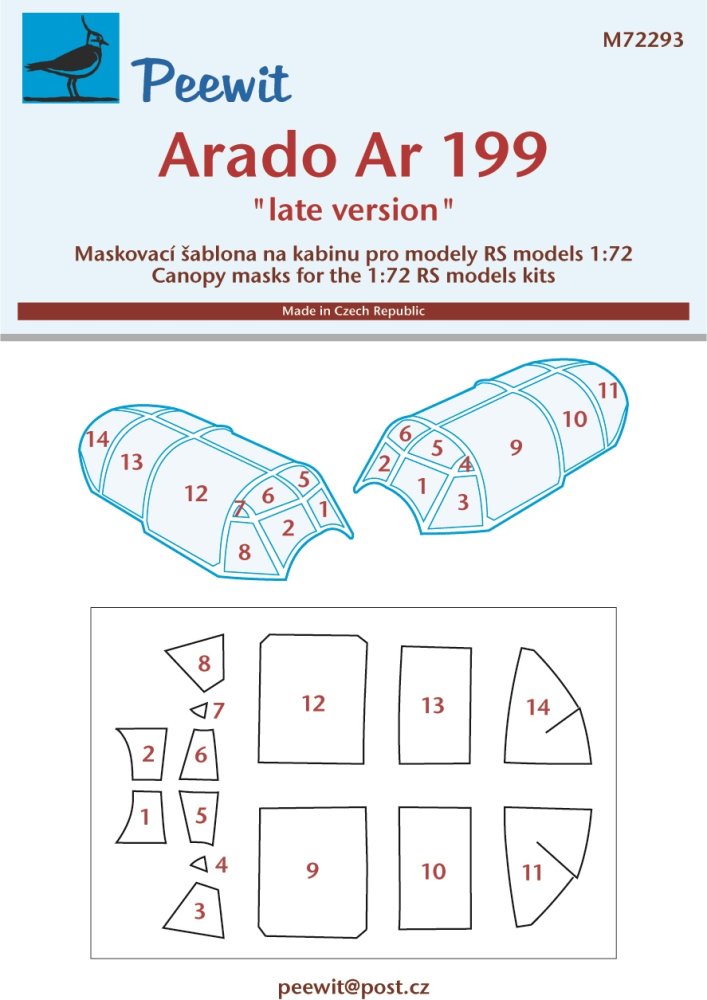 1/72 Canopy mask Arado Ar 199 late (RS)