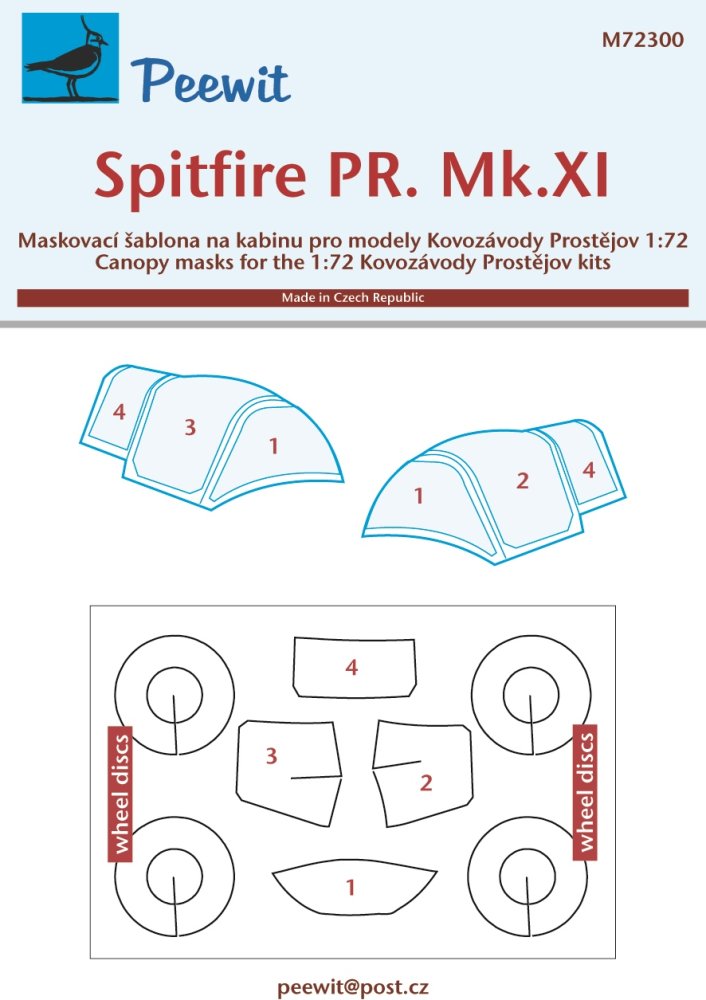 1/72 Canopy mask Spitfire PR.Mk.XI (KP)