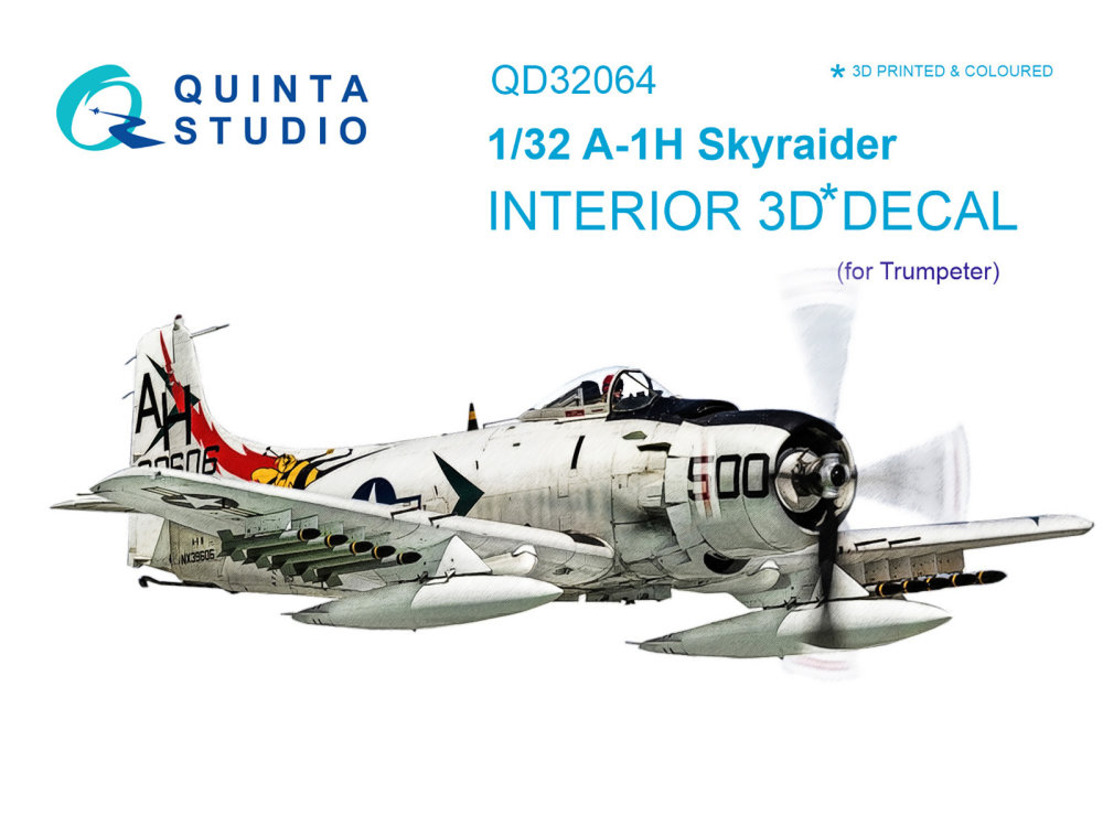 1/32 A-1H Skyraider 3D-Print&col.Interior (TRUMP)