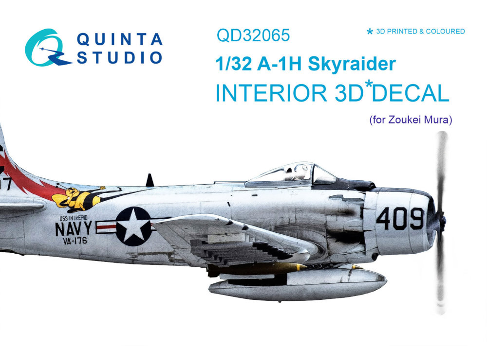 1/32 A-1H Skyraider 3D-Print&col.Interior (ZM SWS)