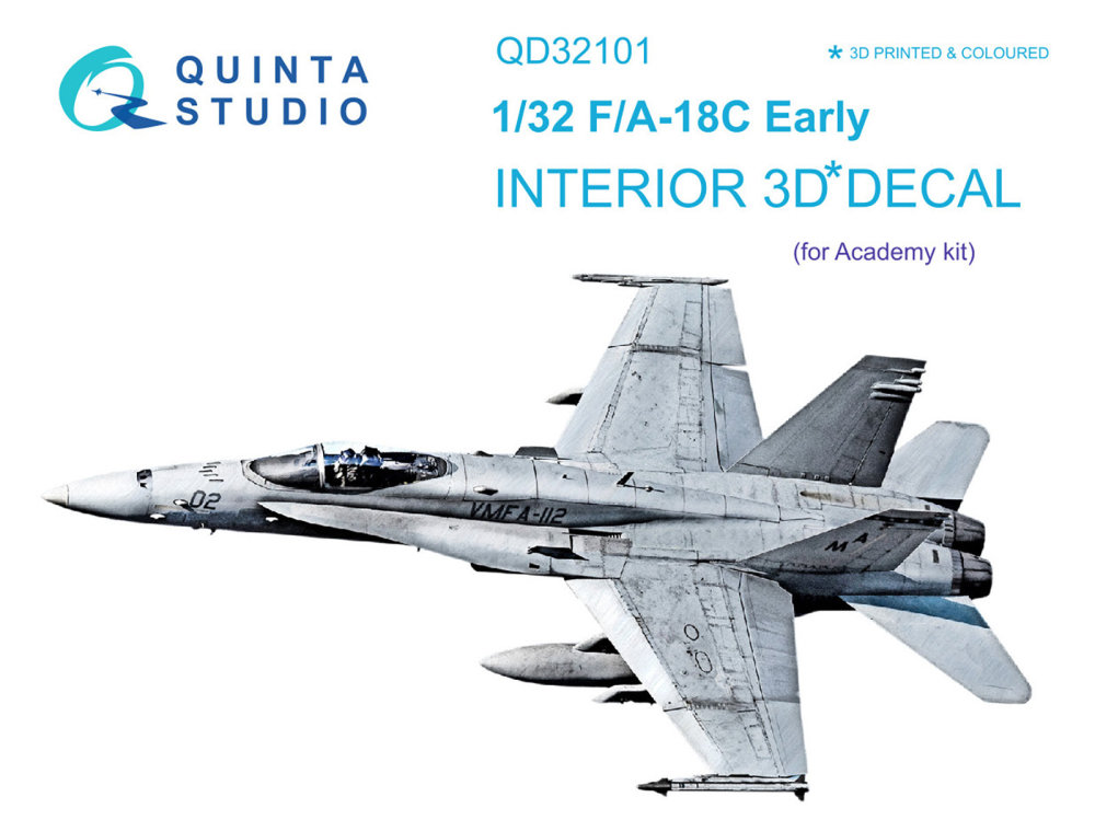 1/32 F/A-18C Early 3D-Print&col. Interior (ACAD)