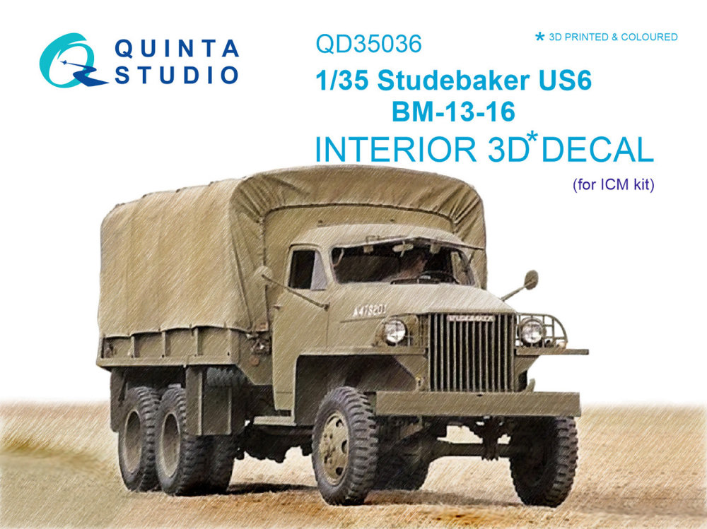 1/35 Studebaker US6 3D-Print&col. Interior (ICM)