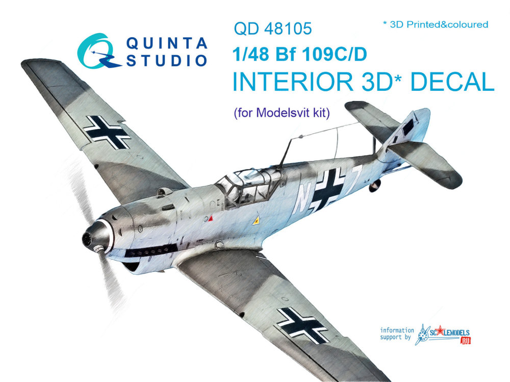 1/48 Bf 109C/D 3D-Print&colour Interior (MSVIT)