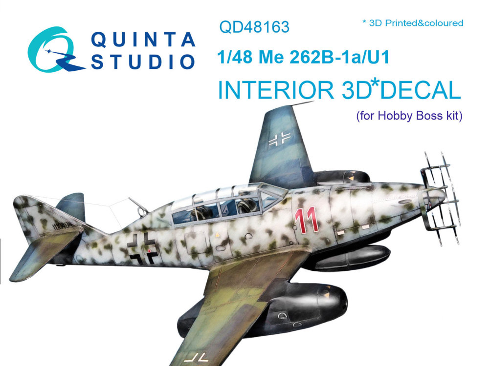 1/48 Me 262B-1a/U1 3D-Print&col.Interior (HOBBYB)