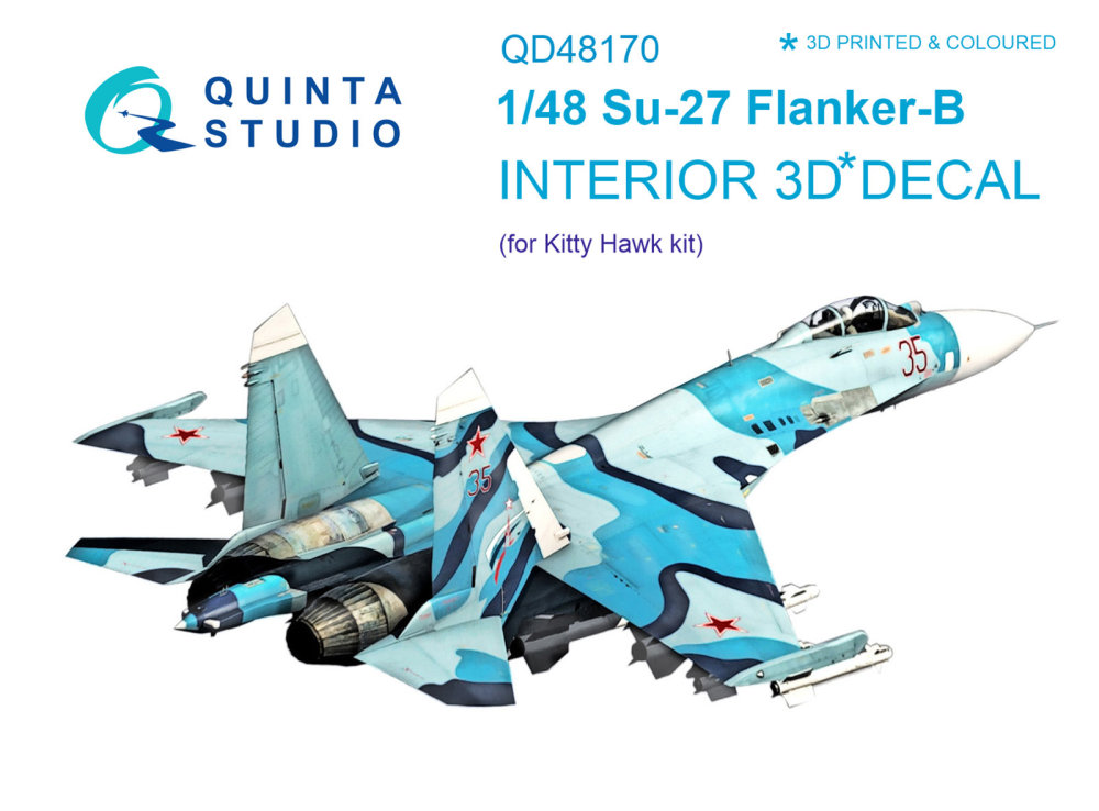 1/48 Su-27 3D-Print&col.Interior (KITTYH)