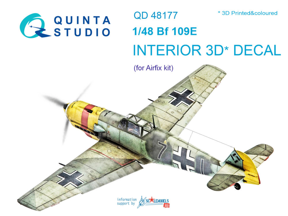 1/48 Bf 109E 3D-Print&col.Interior (AIRFIX)