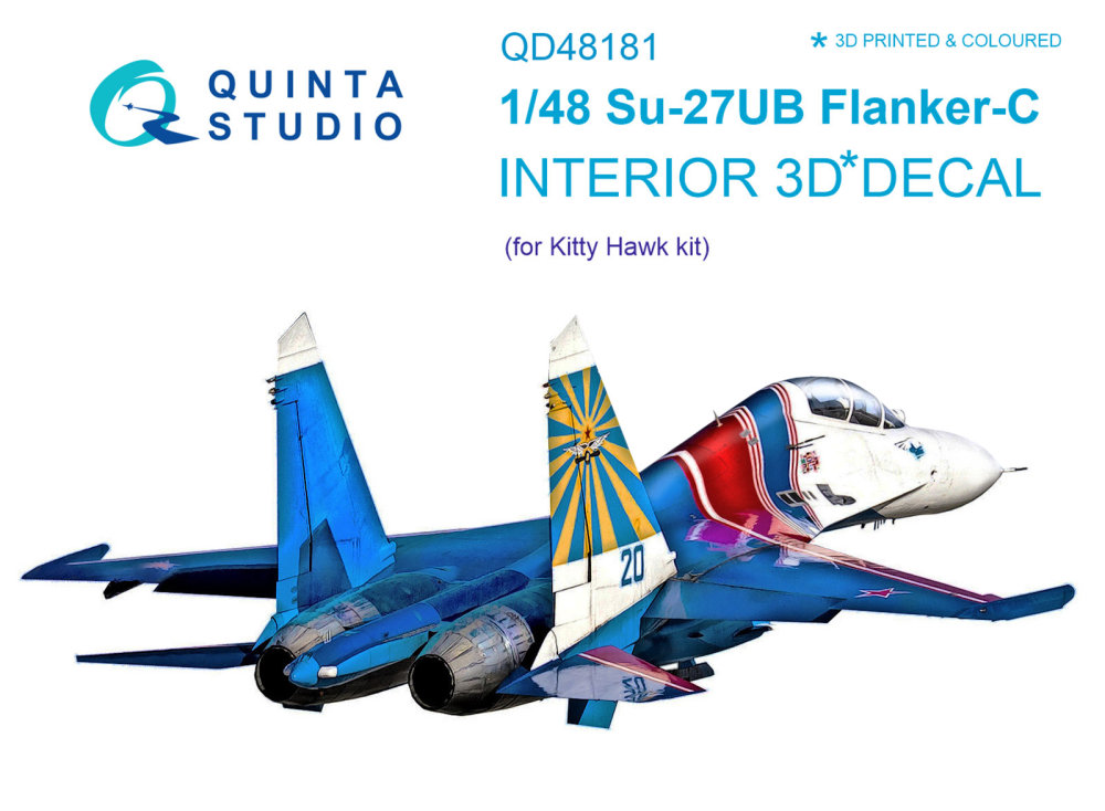 1/48 Su-27UB 3D-Print&col.Interior (KITTYH)