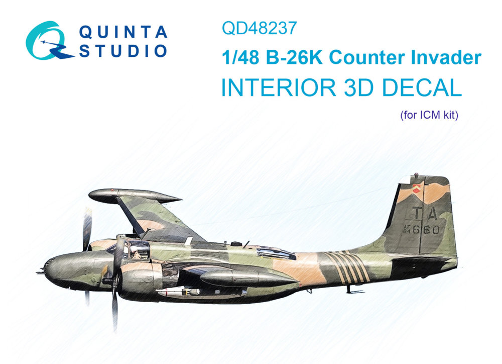1/48 B-26K 3D-Print&col. Interior (ICM)