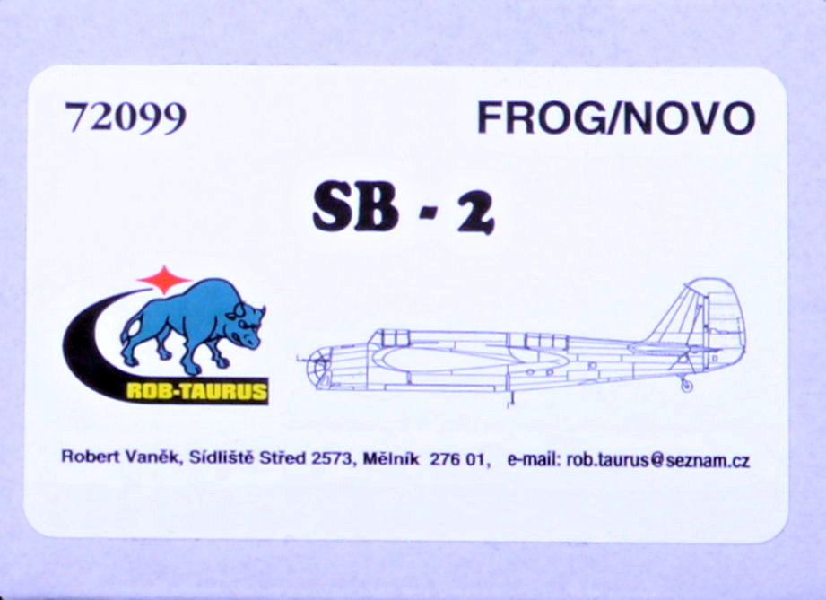 1/72 Vacu Canopy Tupolev SB-2 (FROG/NOVO)