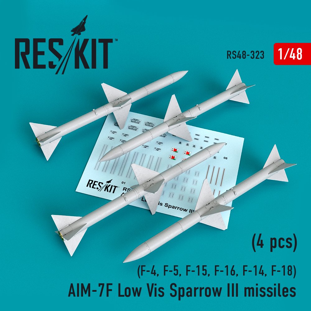 1/48 AIM-7F Low Vis Sparrow III missiles (4 pcs.)