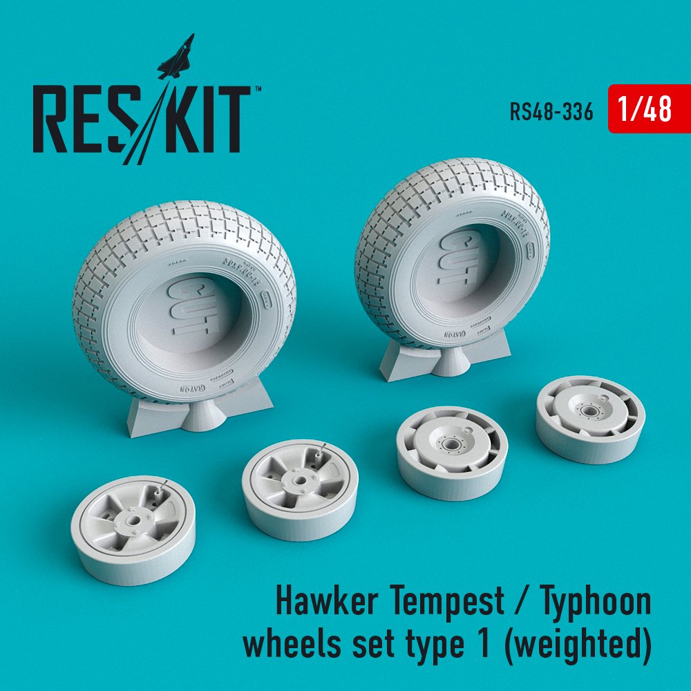 1/48 Hawker Tempest/Typhoon wheels weighted type 1