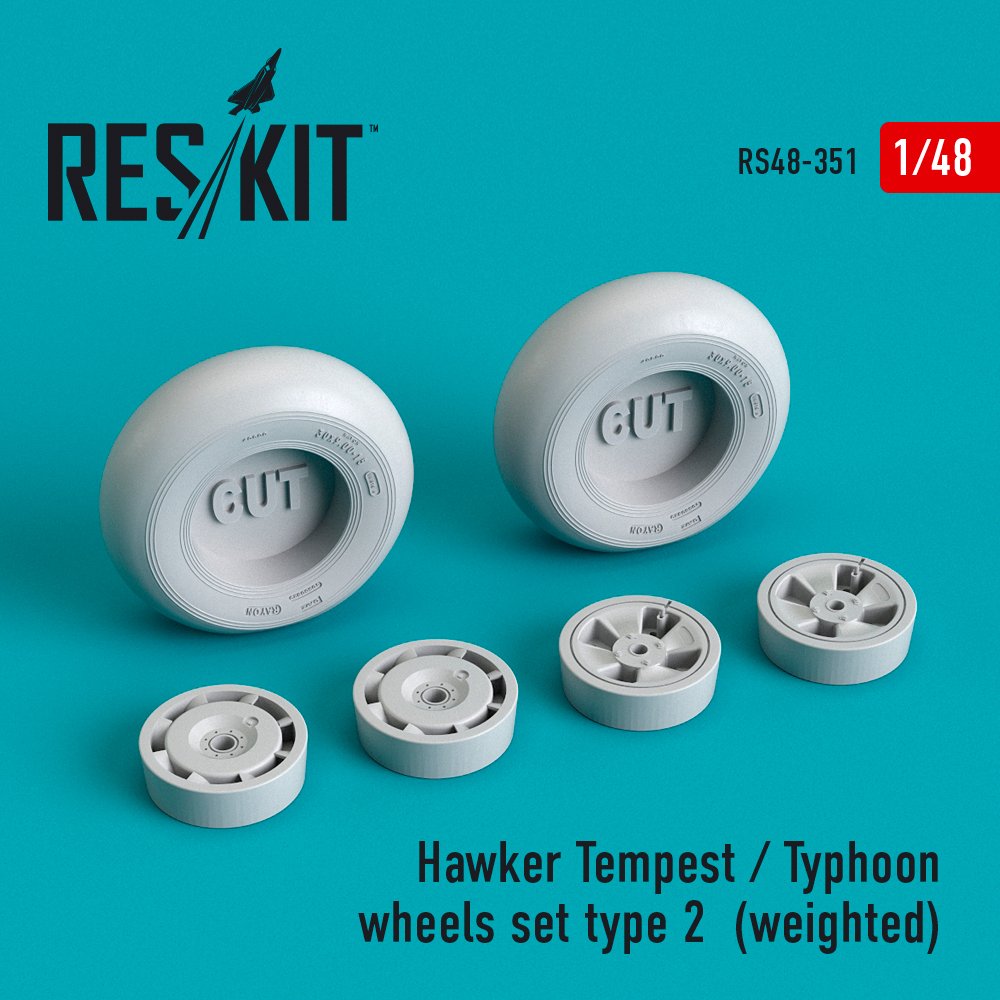 1/48 Hawker Tempest/Typhoon wheels weighted type 2