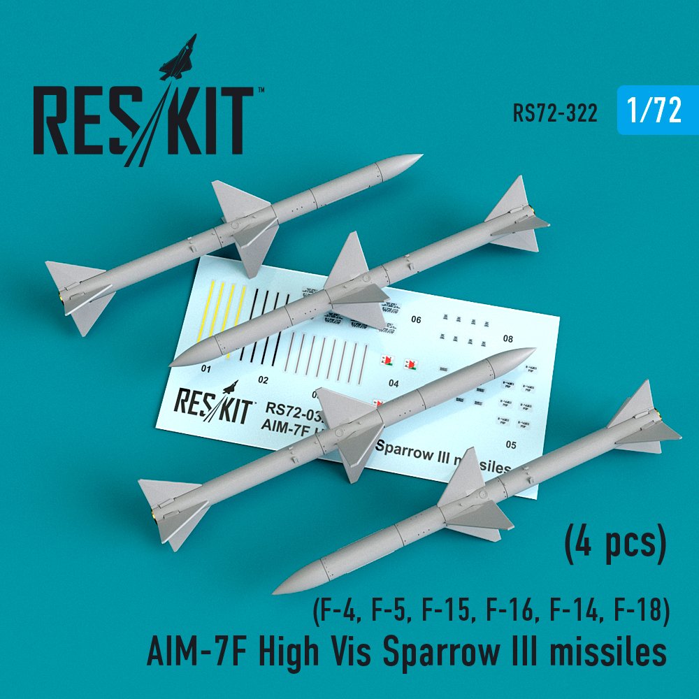 1/72 AIM-7F High Vis Sparrow III missiles (4 pcs.)