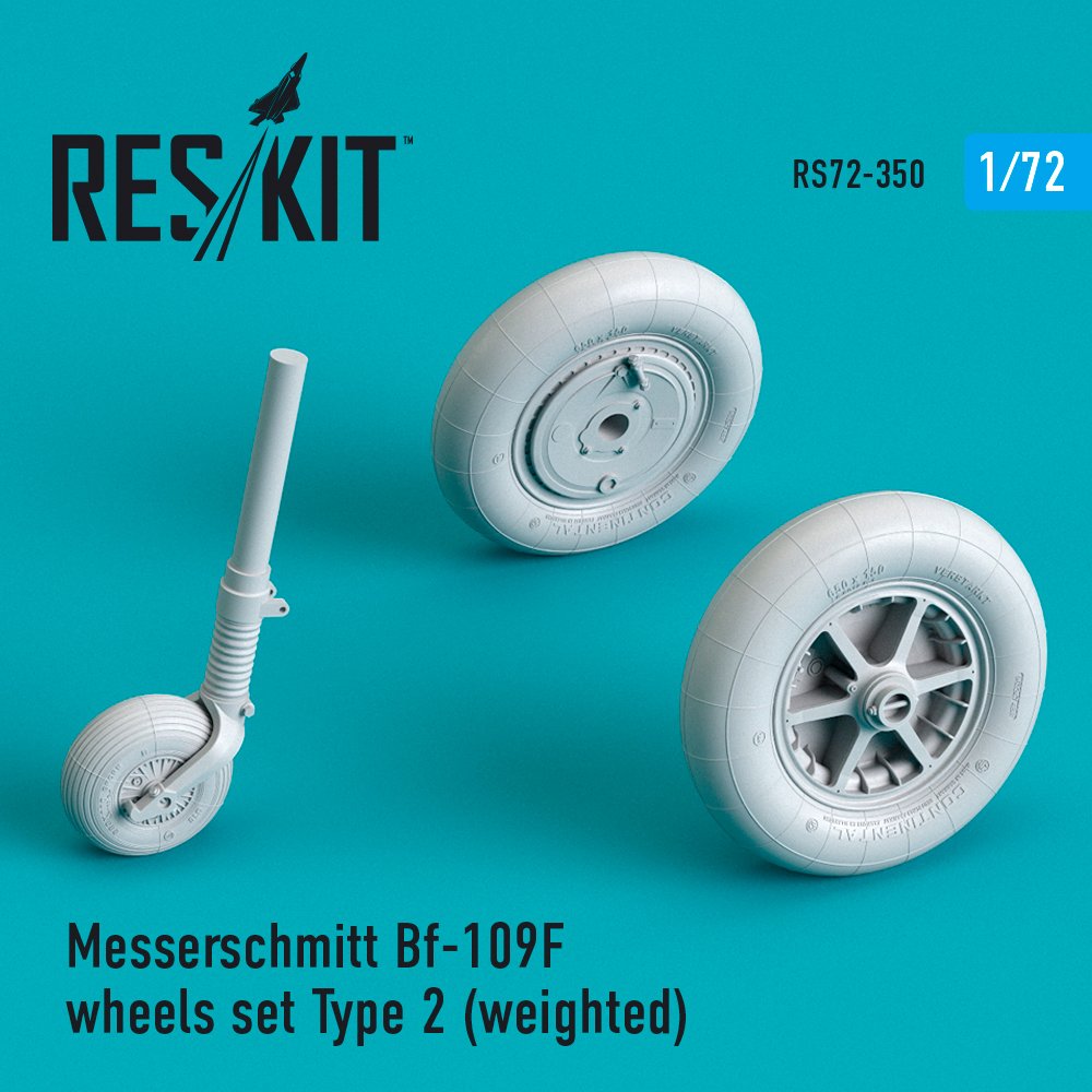 1/72 Bf-109F (G Early) wheels Type 2 (weighted)
