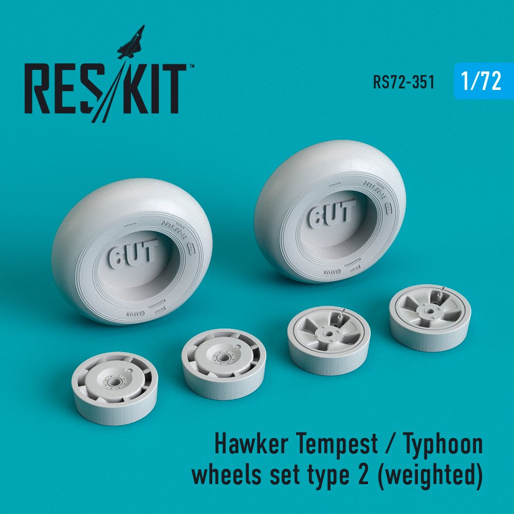 1/72 Hawker Tempest/Typhoon wheels weighted type 2