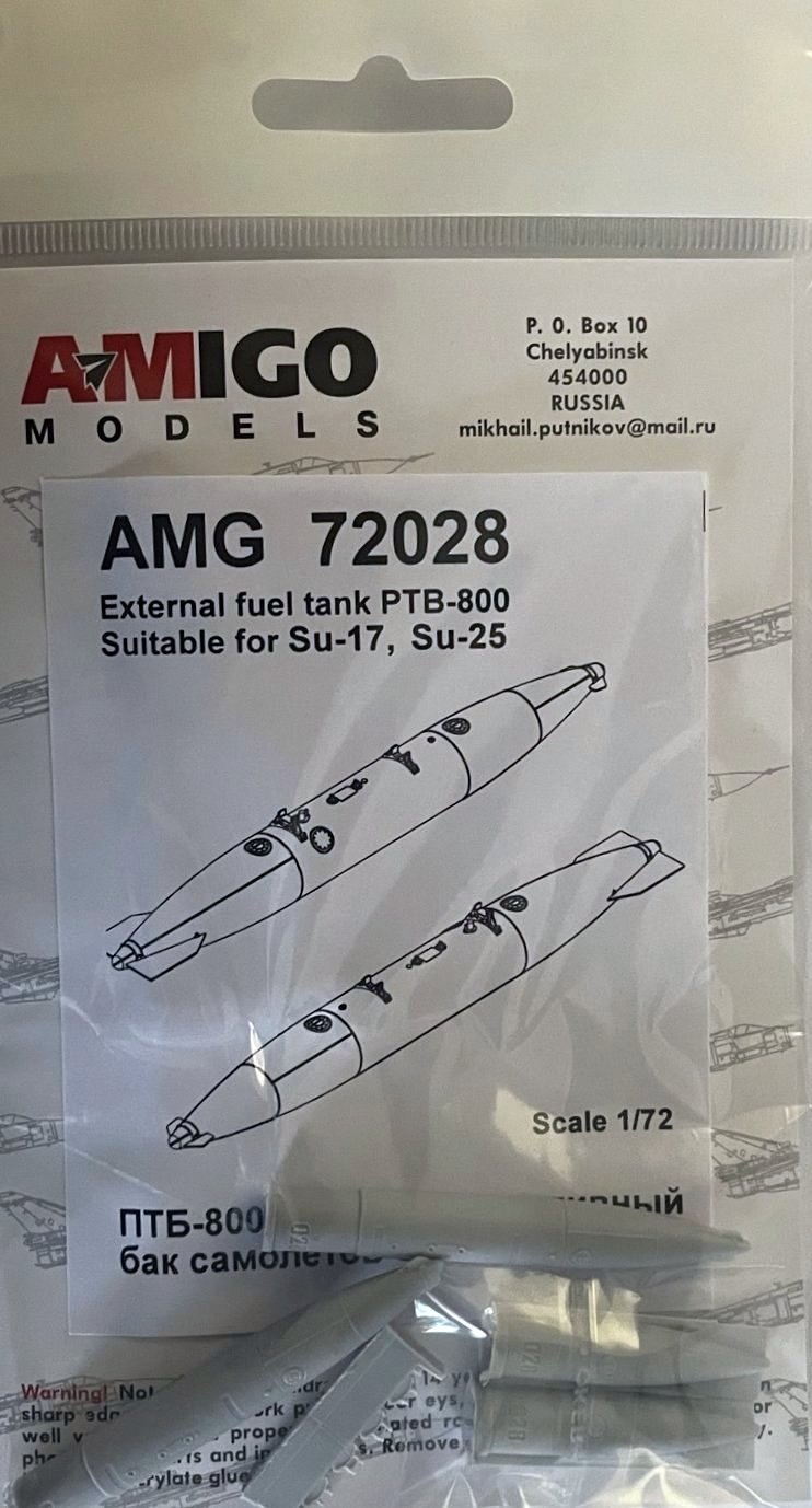 1/72 PTB-800 external fuel tank for Su-17, Su-25