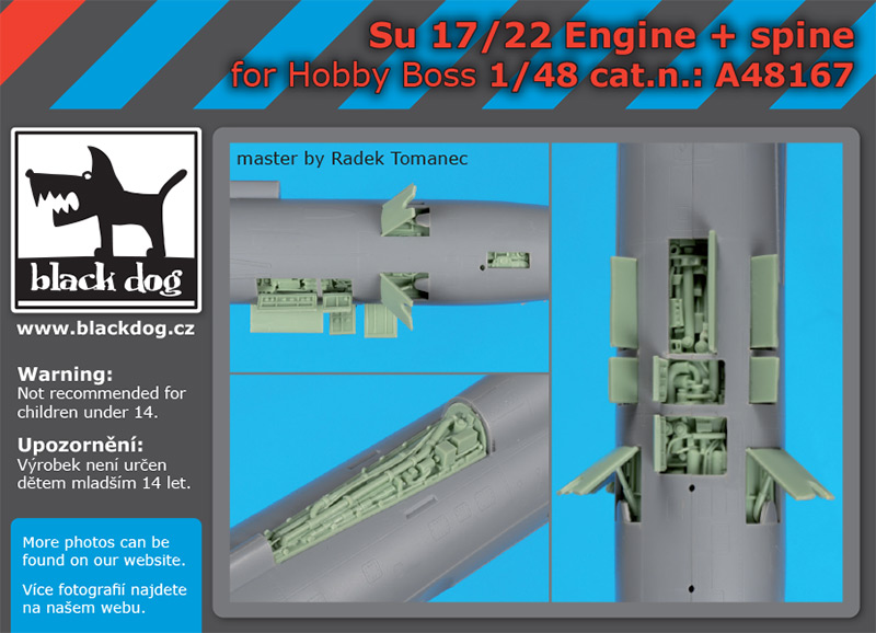 1/48 Su-17/22 engine + spine (HOBBYB)
