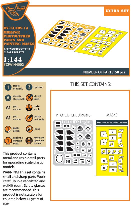1/144 OV-1A / JOV-1A Mohawk PE set & painting mask