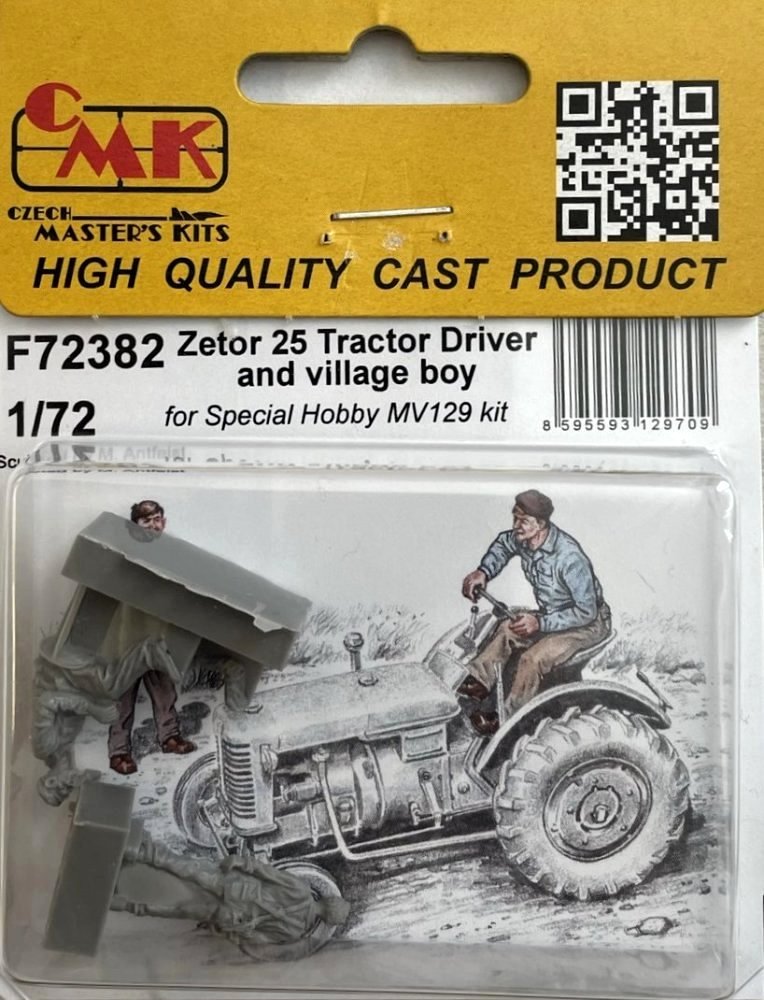 1/72 Zetor 25 Tractor Driver & village boy (2 fig)