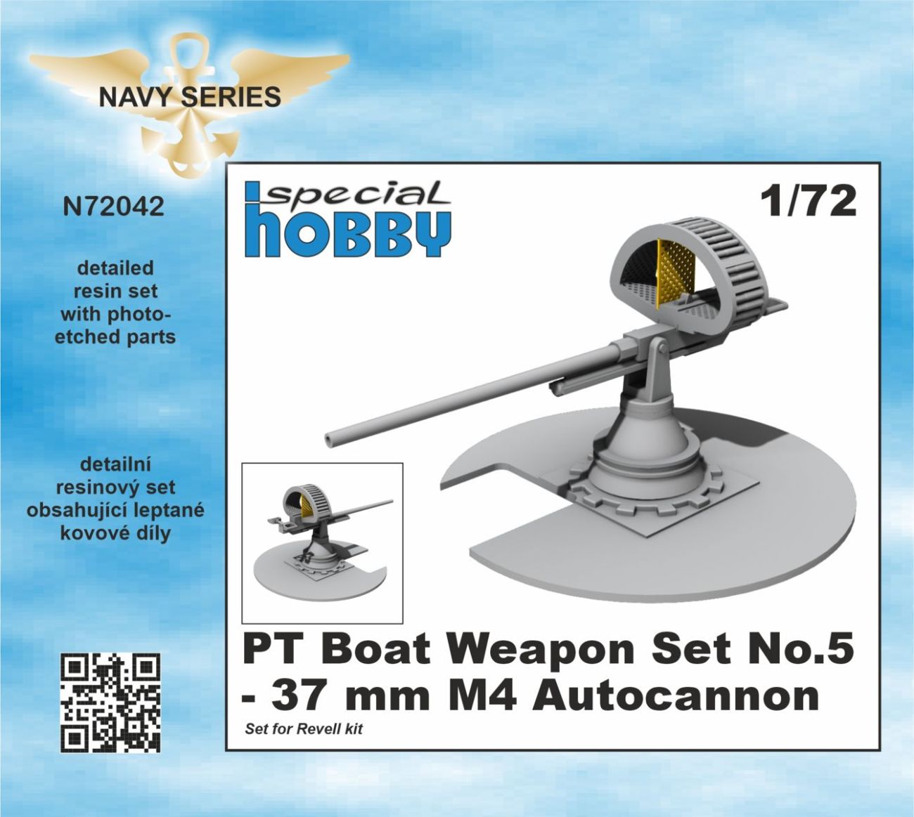 1/72 PT Boat Waepon set 37mm M4 Autocannon