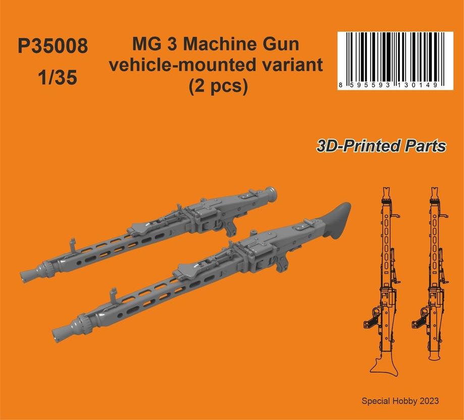 1/35 MG 3 Machine Gun vehicle-mounted variant (2x)