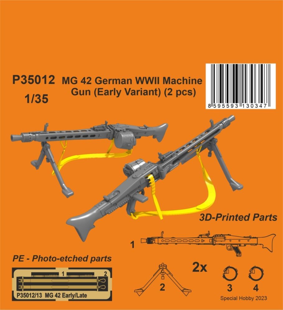 1/35 MG 42 German WWII Machine Gun Early (2 pcs.)