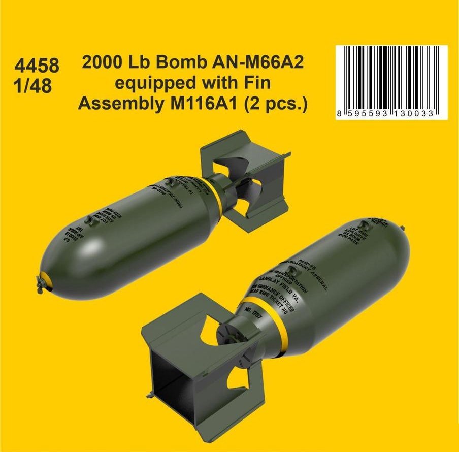 1/48 2000 Lb Bomb AN-M66A2 w/ Fin Assembly (2 pcs)