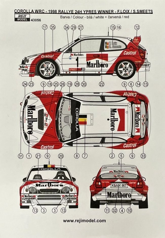 1/43 Corolla WRC 1998 24hrs Rallye Ypres Winner