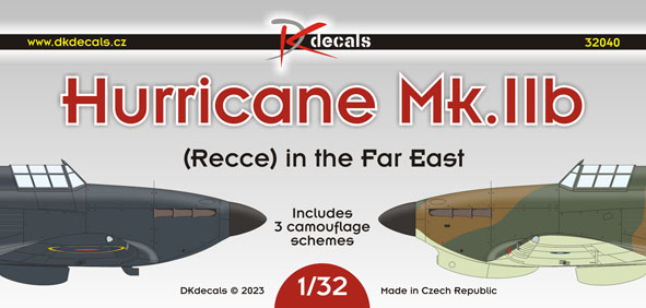 1/32 Hurricane Mk.IIb (Recce)Far East (3x camo)