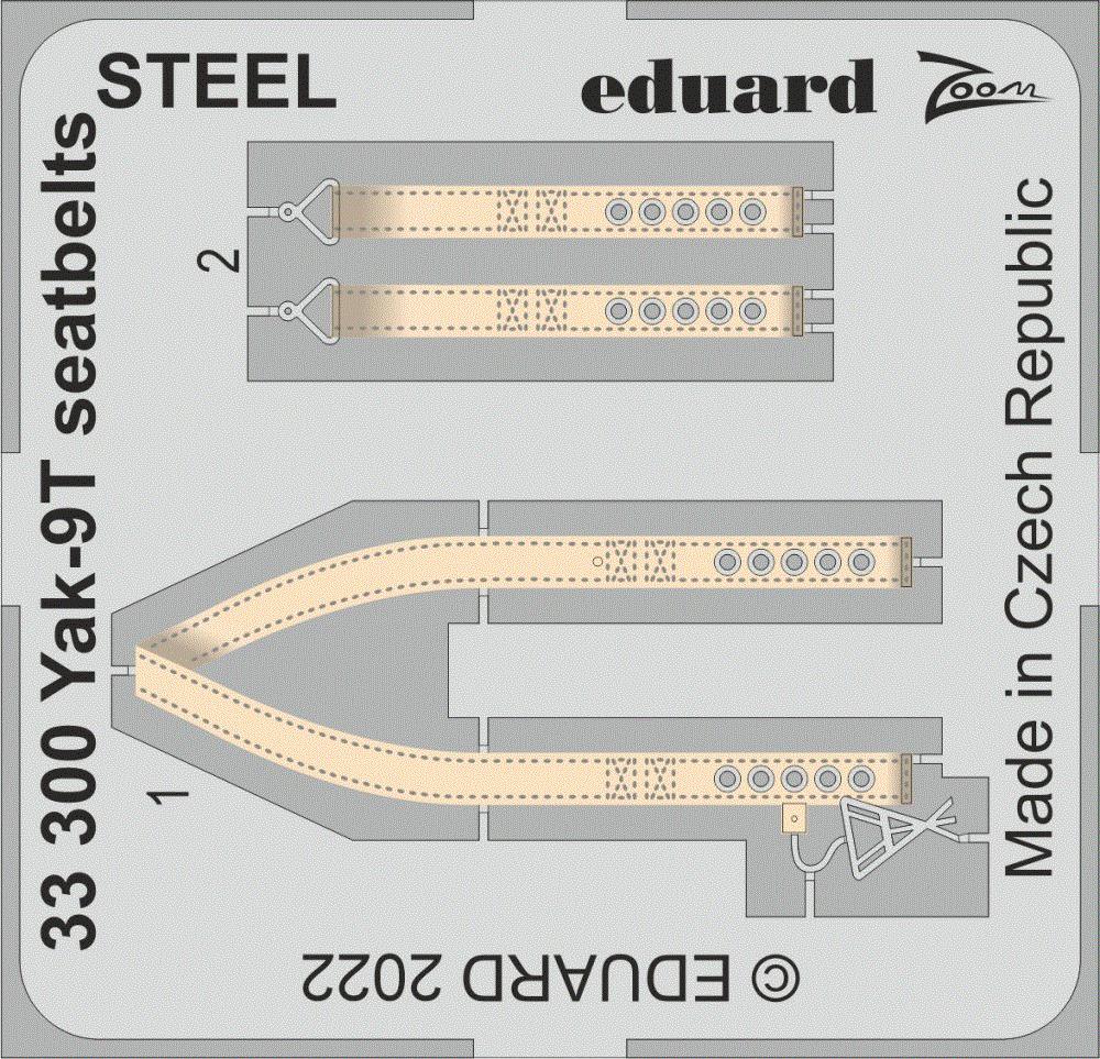 1/32 Yak-9T seatbelts STEEL (ICM)