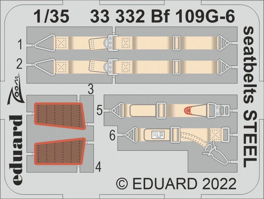 1/35 Bf 109G-6 seatbelts STEEL (BORDER M.)