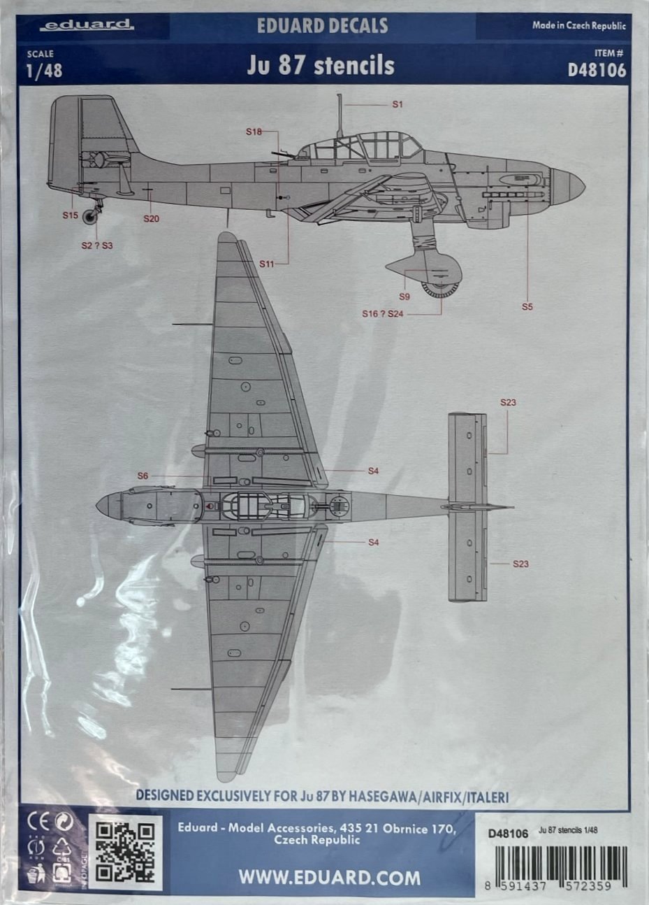 1/48 Decals Ju 87 stencils (HAS/AIR/ITAL)