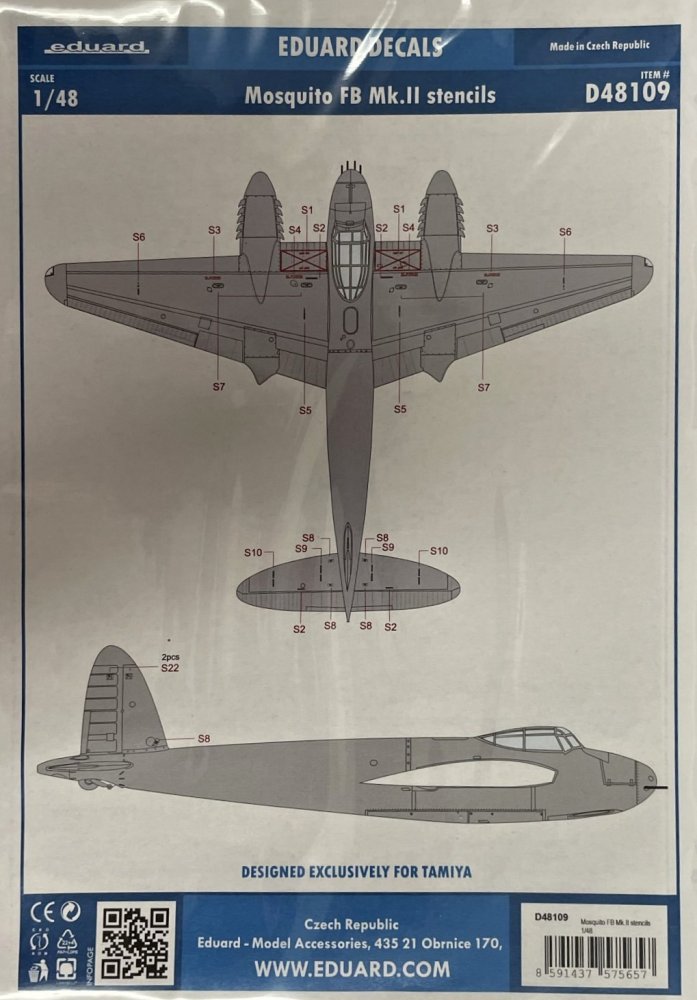 1/48 Decals Mosquito FB Mk.II stencils (TAM)