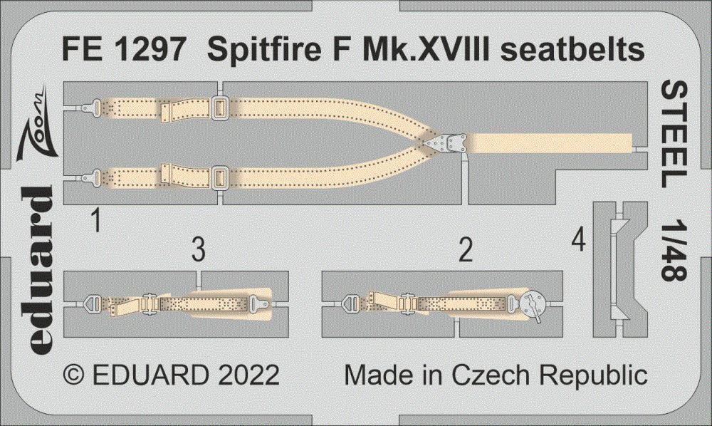 1/48 Spitfire F Mk.XVIII seatbelts STEEL (AIRF)