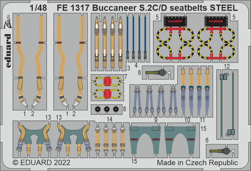 1/48 Buccaneer S.2C/D seatbelts STEEL (AIR)