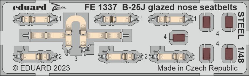 1/48 B-25J glazed nose seatbelts STEEL (HKM)