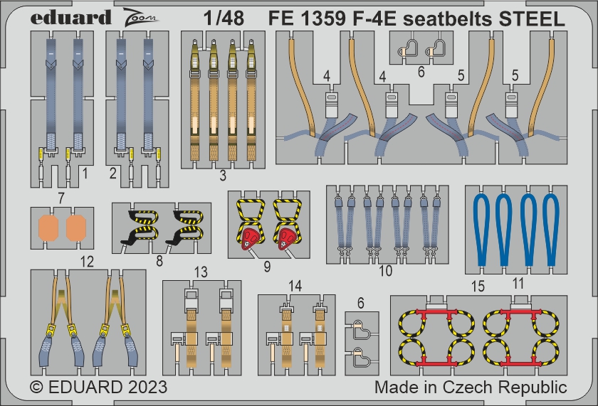 1/48 F-4E seatbelts STEEL (MENG)