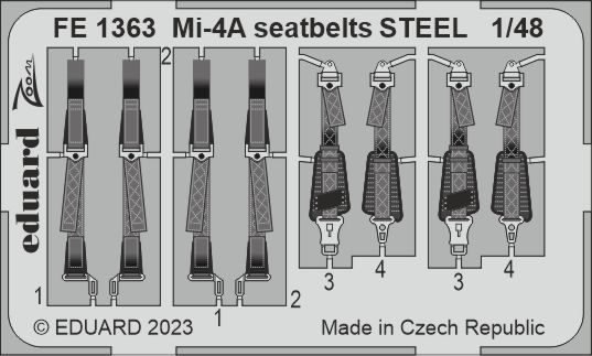 1/48 Mi-4A seatbelts STEEL (TRUMP)