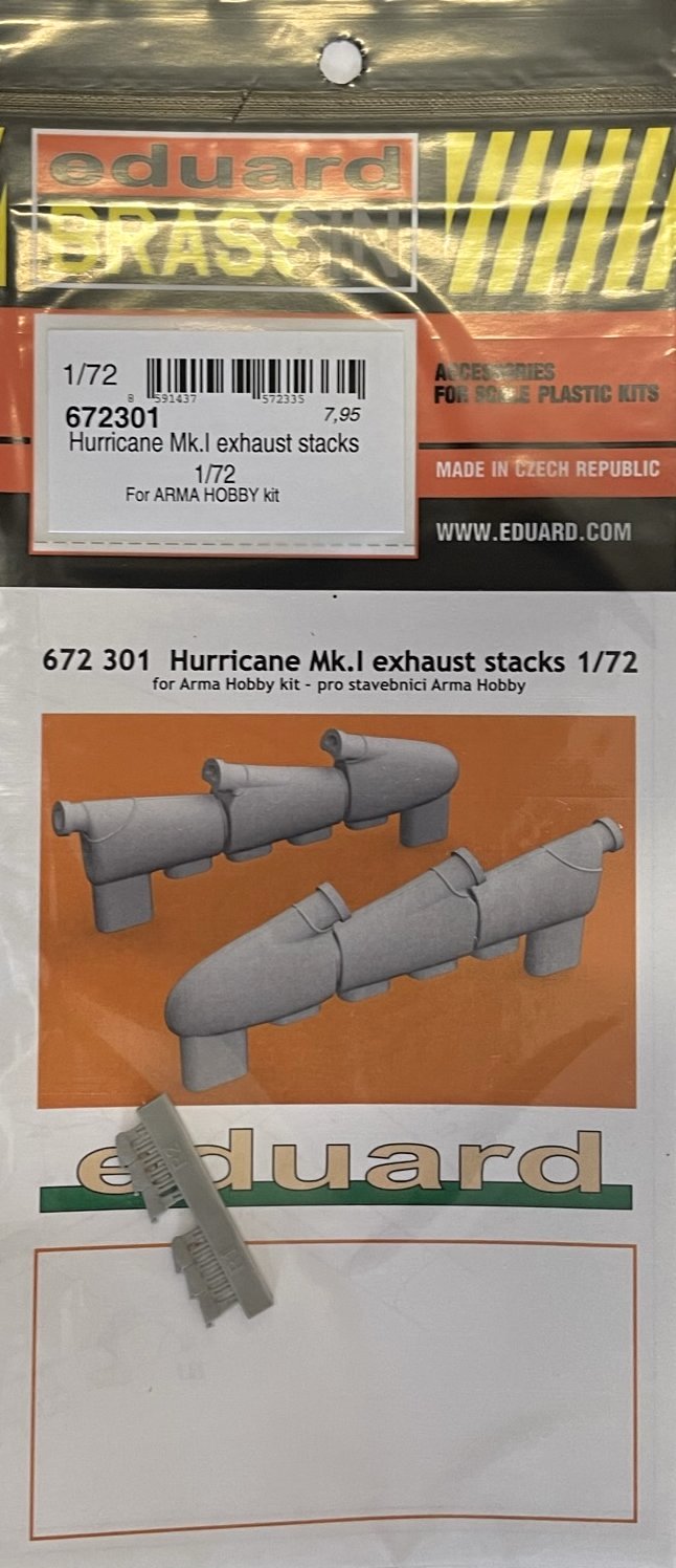 BRASSIN 1/72 Hurricane Mk.I exhaust stacks (ARMA)