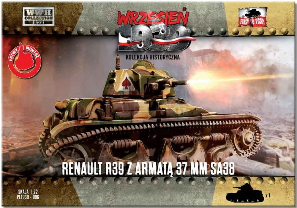 1/72 Renault R39 with 37mm SA38 cannon