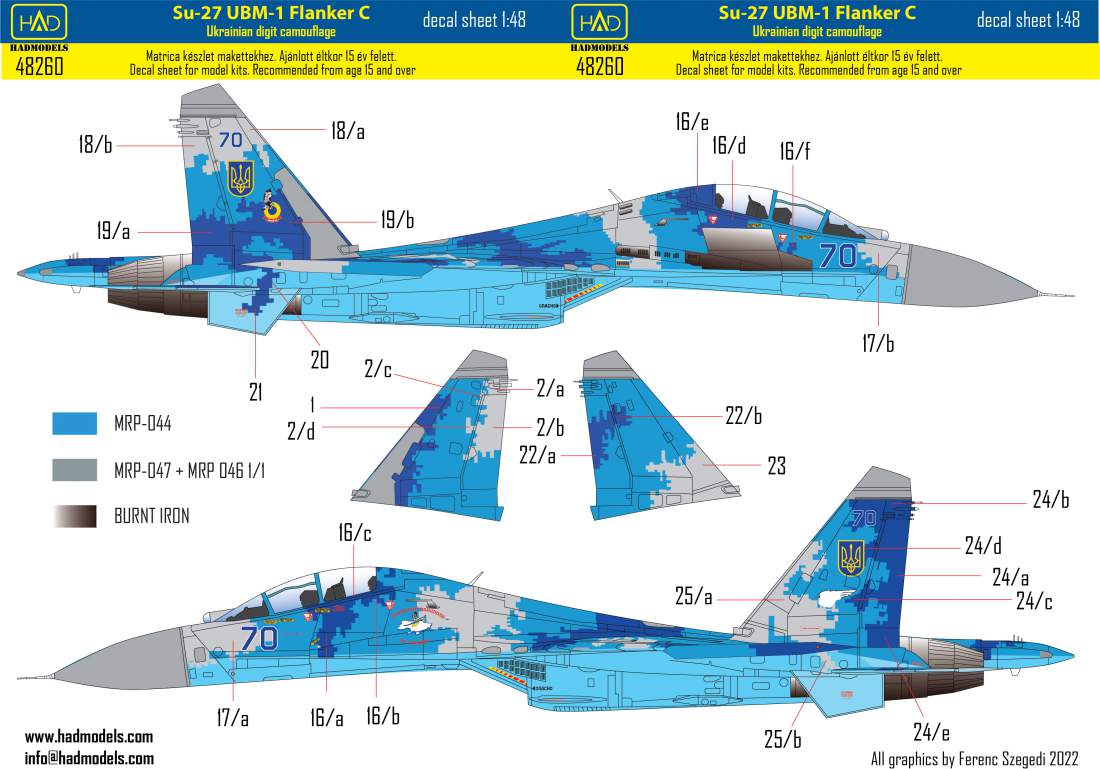 1/48 Decal Ukrainian Su-27 UBM-1 Digit.Camouflage