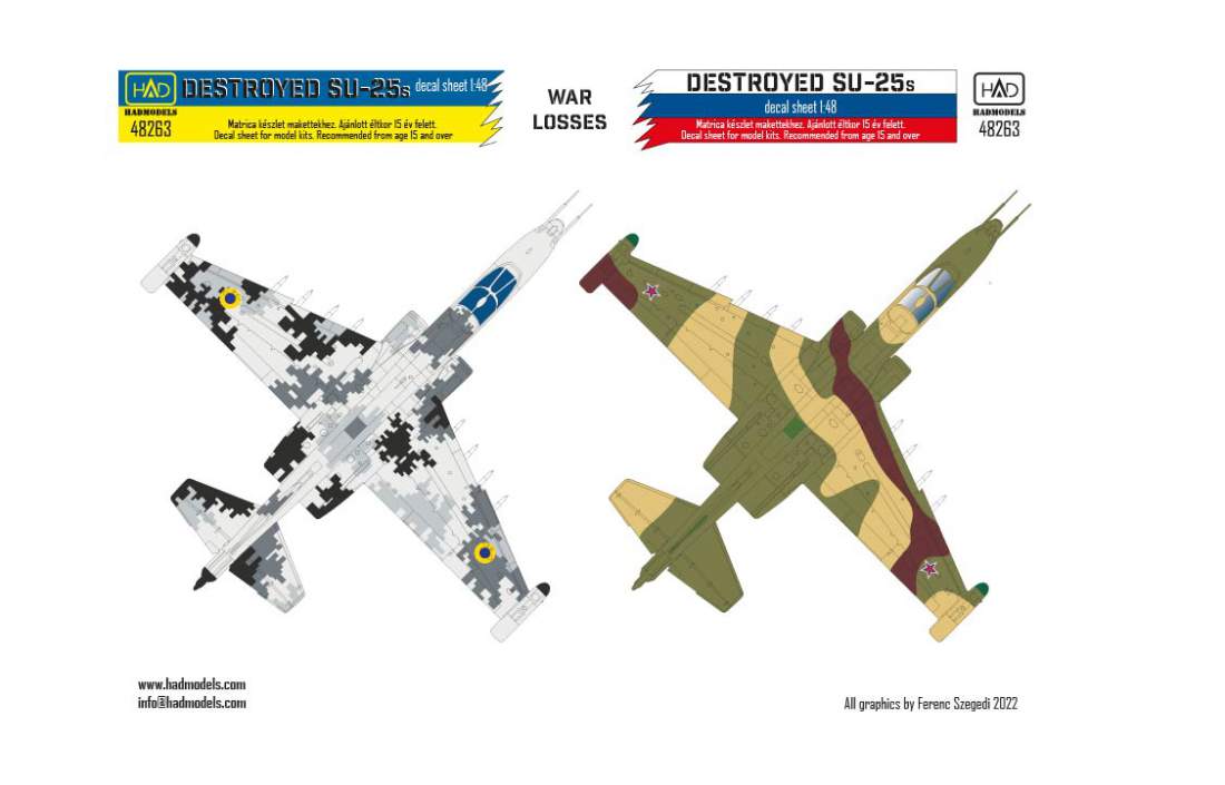 1/48 Decal Destroyed Su-25s 'WAR LOSSES'