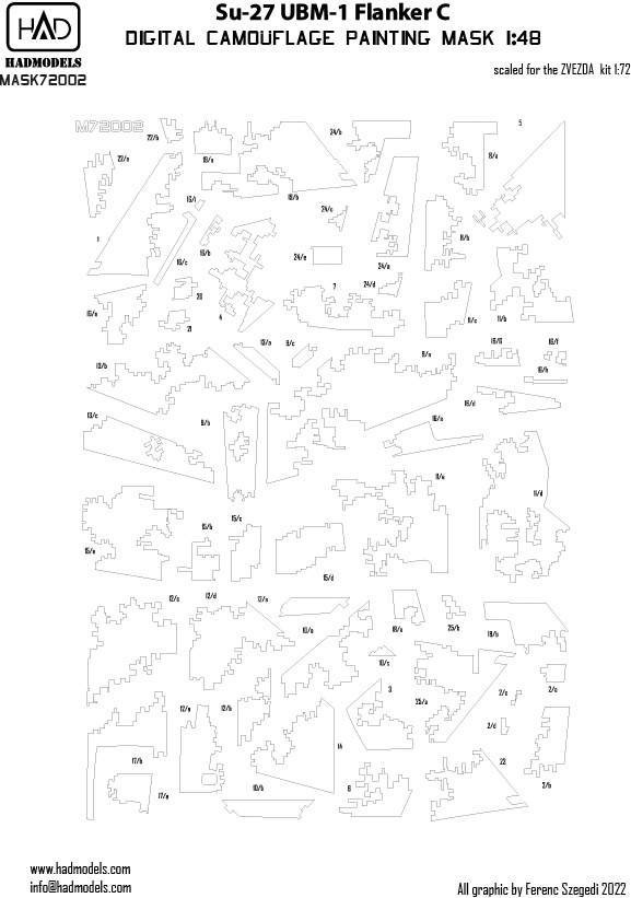 1/72 Mask Su-27 UBM-1 Flanker C Digitial Camoufl.