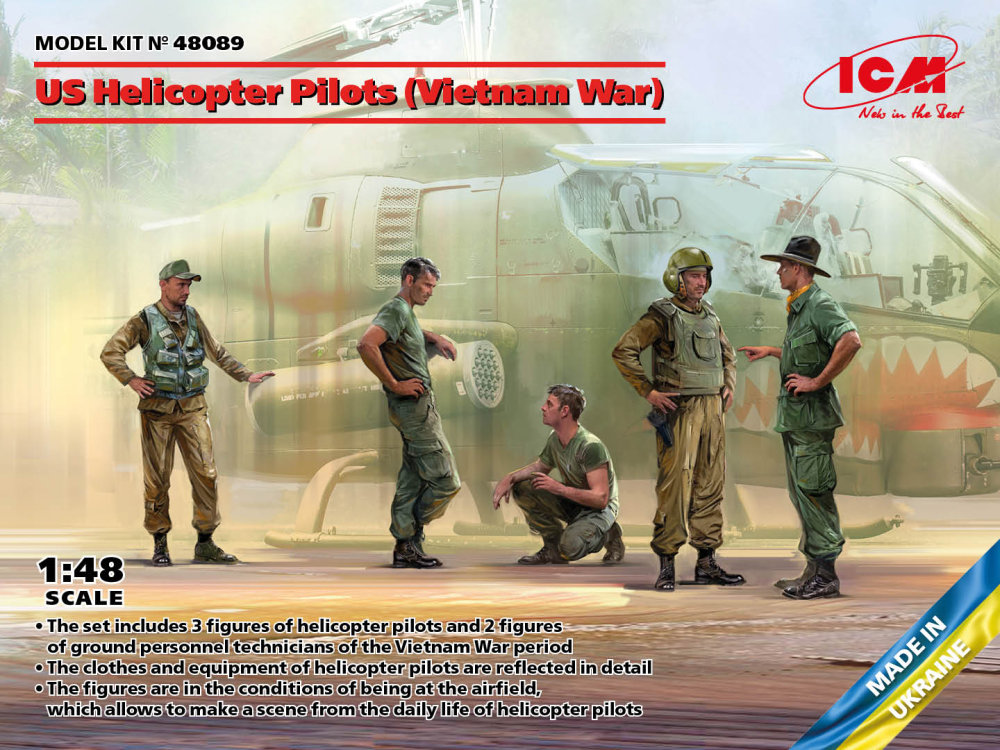 1/48 US Helicopter Pilots (Vietnam War, 5 fig.)