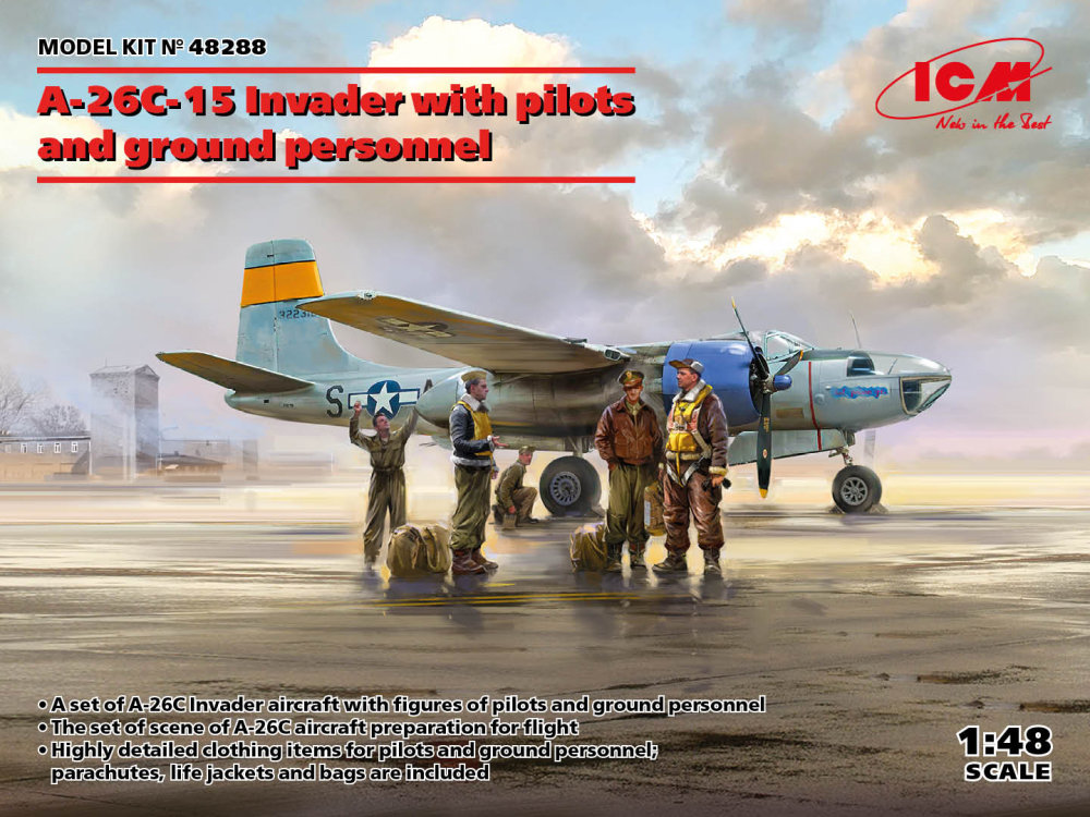 1/48 A-26C-15 Invader w/ pilots & ground personnel