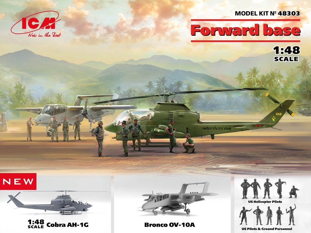1:48 ″Forward Base″ - AH-1G, OV-10A & 10 figures