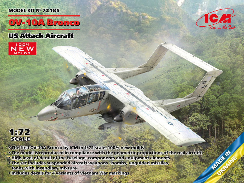 1/72 OV-10A Bronco, US Attack Aircraft (4x camo)