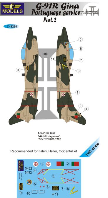 1/48 Decals G-91R Gina Portuguese service Pt.II