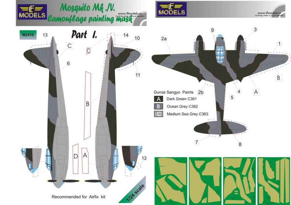 1/24 Mask Mosquito Mk.IV Camouflage Part 1 (AIRF)